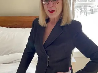 65 YEAR OLD Danielle Dubonnet Gets fucked before her banking job in the morning! 