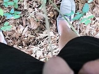 Almost got caught pissing in the woods!