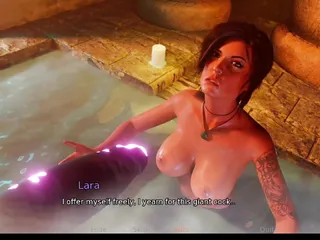 Croft adventure #1 - Lara can&#039;t stop thinking about the lesbian FH