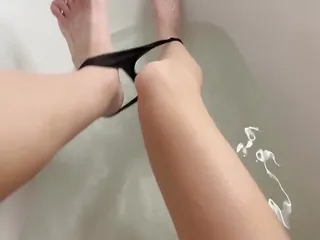 trying to put on panties with my feet