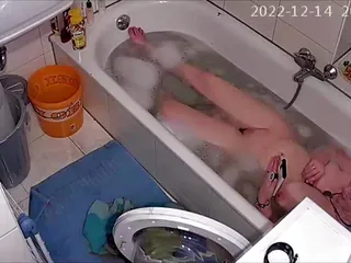 Caught taking a bath (no sound)
