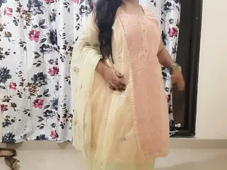 Indian horny bride getting ready for her suhagrat - hidden camera in room