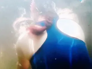 Beautiful Mexican Latina MILF with a big ass underwater