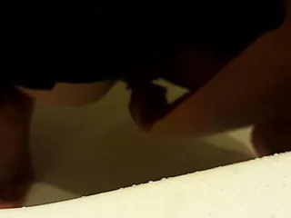 peeing in bathroom with fingering pussy 