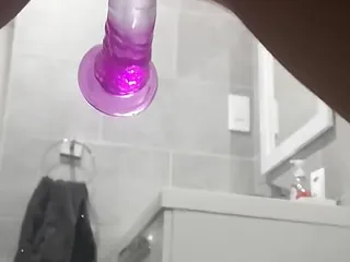 Perfect Bodied Milf Fucks a Dildo in Doggystyle in The Shower