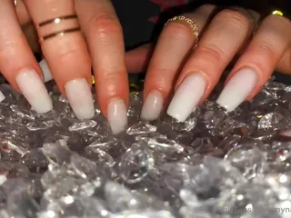 Long Nails Asmr Play with Diamonds