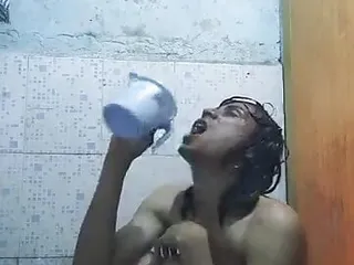 Indian Desi village cross dresser shemal cd gay boy showing full nude body in shower water bathroom ass body tell laga