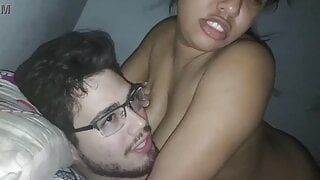 18 year old brunette big saggy tits from New York United States fucking her stepbrother's big dick