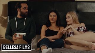 Small tit Bffs Jane Wilde and Emma Straletto share cock in mff