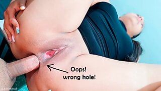 OMG, that&#039;s the wrong hole! ... It was hard! - Accidental Anal...