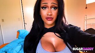 Busty Babe Zoey Shows Her Sugar Daddy What She's Worth!