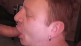 Ginger gets face and throat fucked then facialized