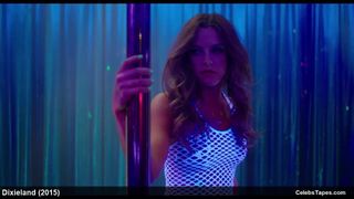 Riley Keough stripping in hot tight bikini on a stage