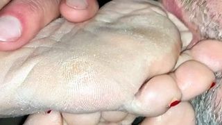 BBW Wife Loves Her Dirty Feet Cleaned And Cum Sucked Off