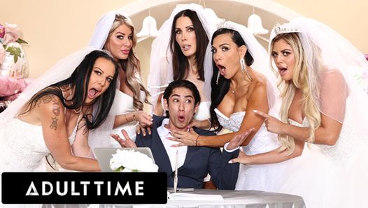 ADULT TIME - Big Titty MILF Brides Discipline Big Dick Wedding Planner With INSANE REVERSE GANGBANG!