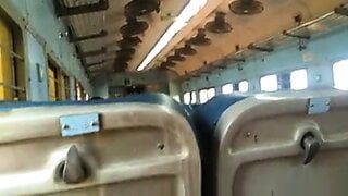 Indian Wife sucking cock in public train