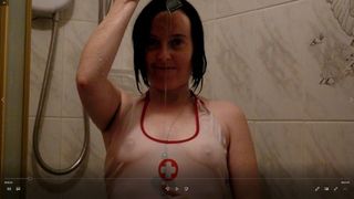 Nurse taking a shower