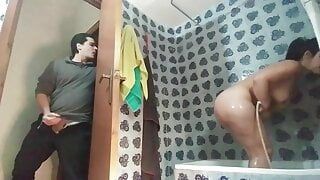 Catch and fucking my hot big ass stepsister in the shower (comp)