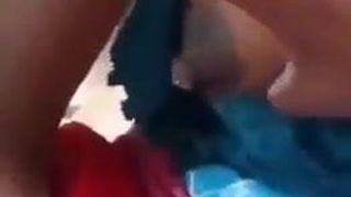 Indian step mom boob press in saree