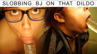 Slobbing on That Dildo Blowjob - Slobber, POV, BJ - Watch me Spit on Your Cock and Take it in my Mouth