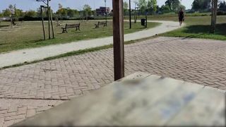 Teacher Jerks off a Student's Cock in a public park – Risky Sex