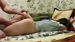 Submissive horny Yakut slutwife take big Russian lover cock