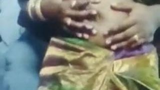 Tamil friend‘s wife boobs fondled in saree