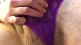 Dildo in her ass makes sissy squirt in her panties