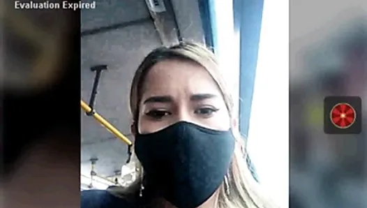 adult video girl on a bus