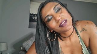 Worthless Indian slut humiliates herself, dirty talk cum on her face, JOI