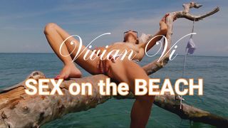Sex on the Beach - He fucked me on the beach in all positions , took my tight ass and came in my mouth