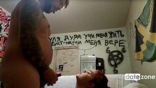 Amateur couple fuck in the name of Satan