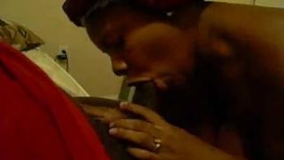 Black Girl gives a   deep throat blowjob