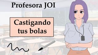 Spanish JOI La profesora te masturba en clase con rotulador y cuerda.