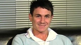 Cute athletic twink Jordon B interviewed before masturbating