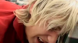 Blonde haired twink getting ass spanked and spanking back
