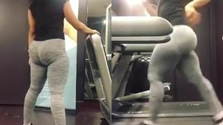 Extremely Sexy Latina Wobbles Her Jiggly Booty On Treadmill!