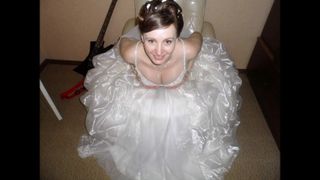 Modest Russian bride on her wedding night