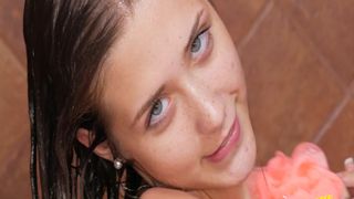 Alluring teen with perfect body takes Shower in 4K