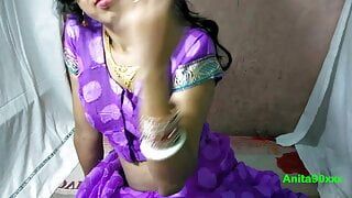 Indian housewife fucking in perple saree in home