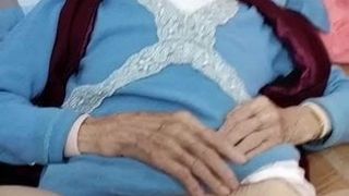 Lovely 90yo granny shows her pussy