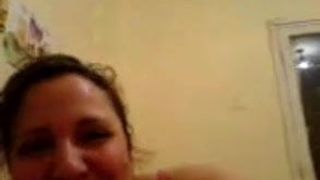 Egyptian mature cheating wife dancing for young lover