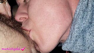 horny &quot;stepson&quot; licks mama&#039;s hairy, wet, fleshy butterfly pussy and gets fucked