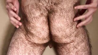 Showing my ass and close-up spreading my hairy virgin asshole