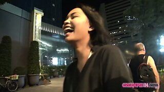 Pretty young Thai hooker picked up off the street & creampie