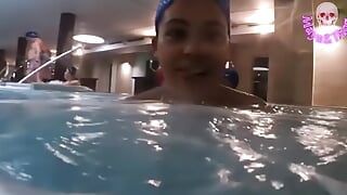 REAL GIRL in SPA gives crazy underwater handjob to horny FOREIGNER