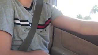 Driver exposing his massive cock
