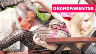 Senile Grandpa Fucking a Sex Doll