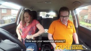 Fake Driving School Big tits Spanish learner loves sucking