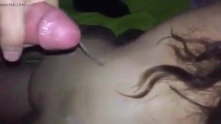 Cuck tries dp but prematurely cums as she continues to fuck
